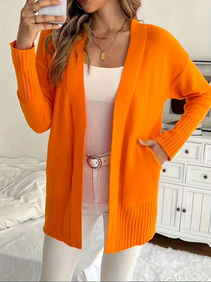 Edelrika | Damen Offene Oversize-Strickjacke