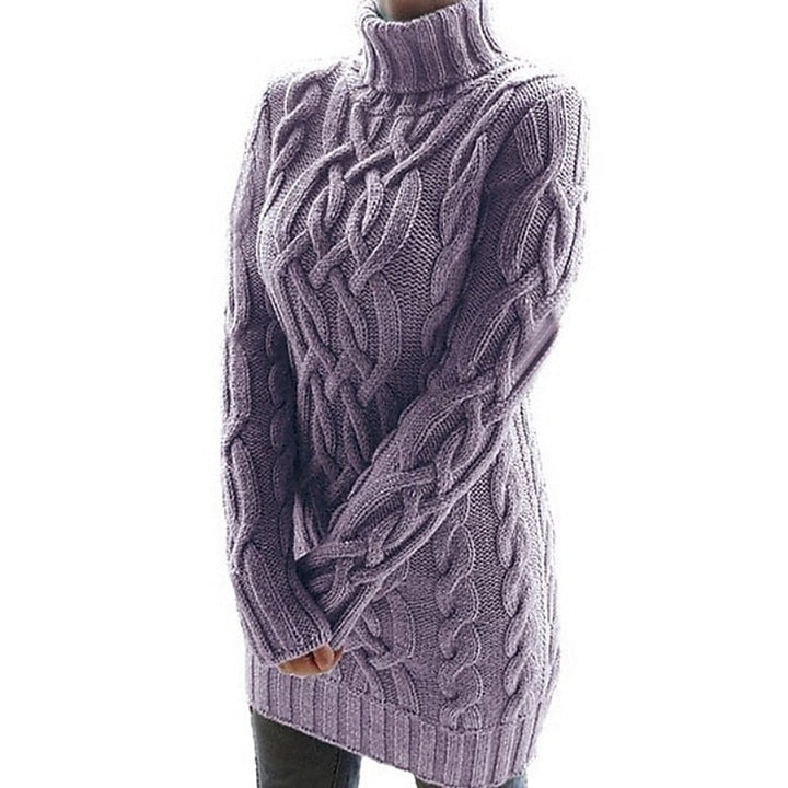 Edelruna | Damen Rollkragen Strickkleid