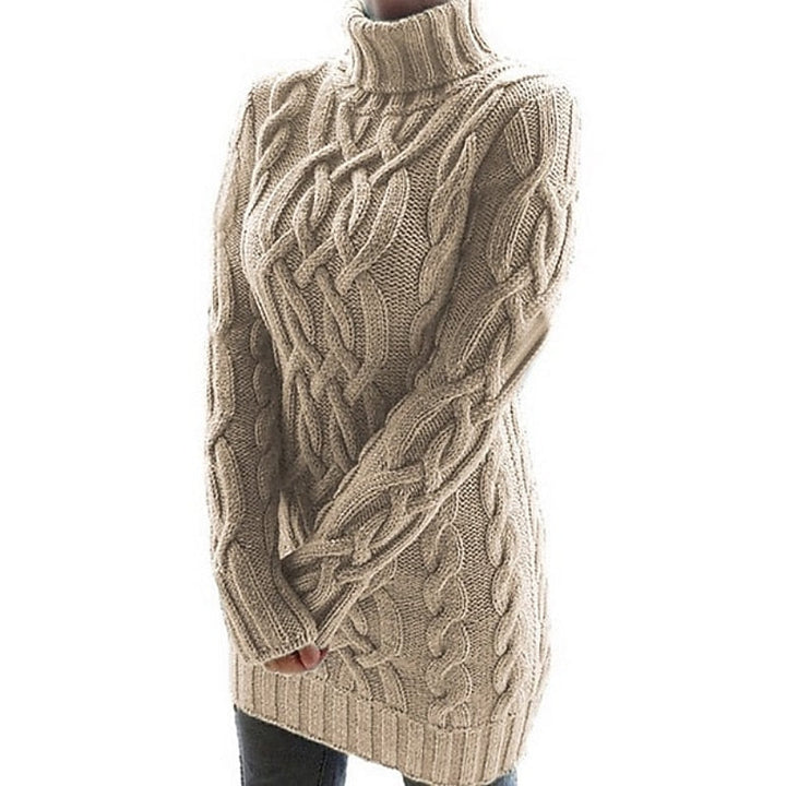 Edelruna | Damen Rollkragen Strickkleid