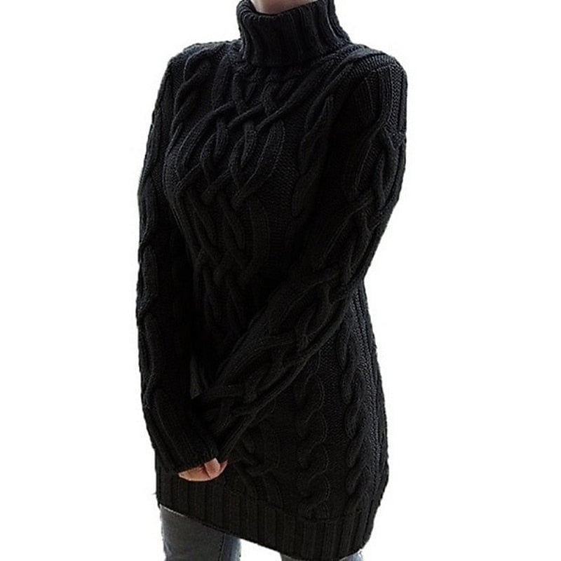 Edelruna | Damen Rollkragen Strickkleid