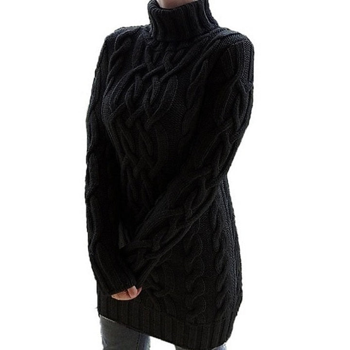 Edelruna | Damen Rollkragen Strickkleid