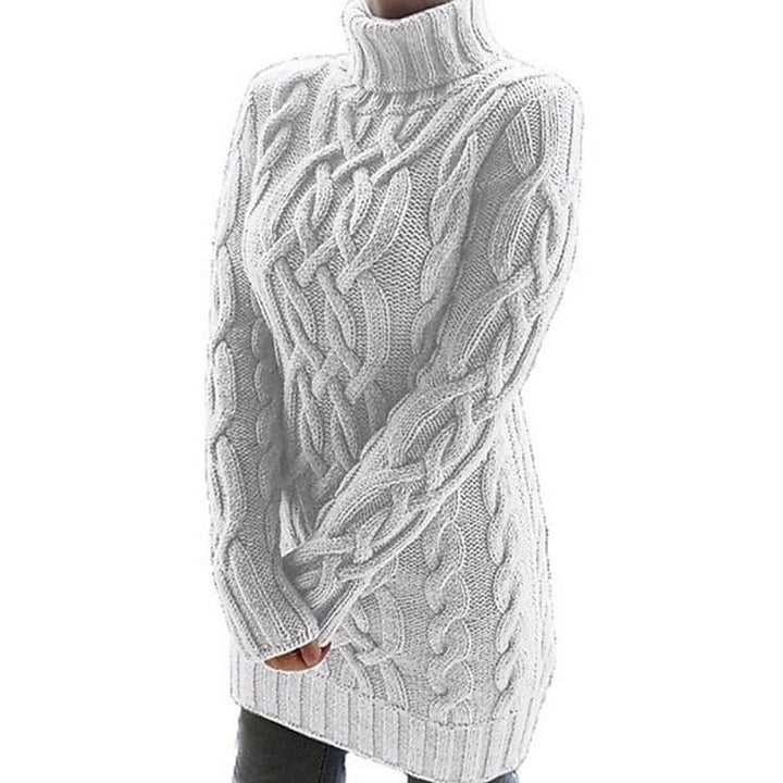 Edelruna | Damen Rollkragen Strickkleid