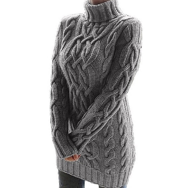 Edelruna | Damen Rollkragen Strickkleid