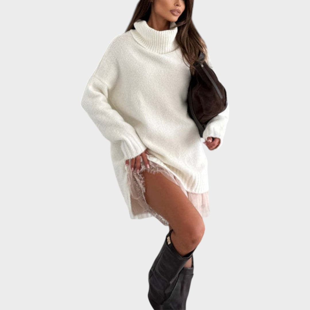 Elbrun | Oversized Rollkragen Strickkleid für Damen