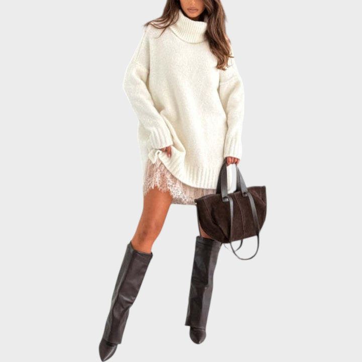 Elbrun | Oversized Rollkragen Strickkleid für Damen
