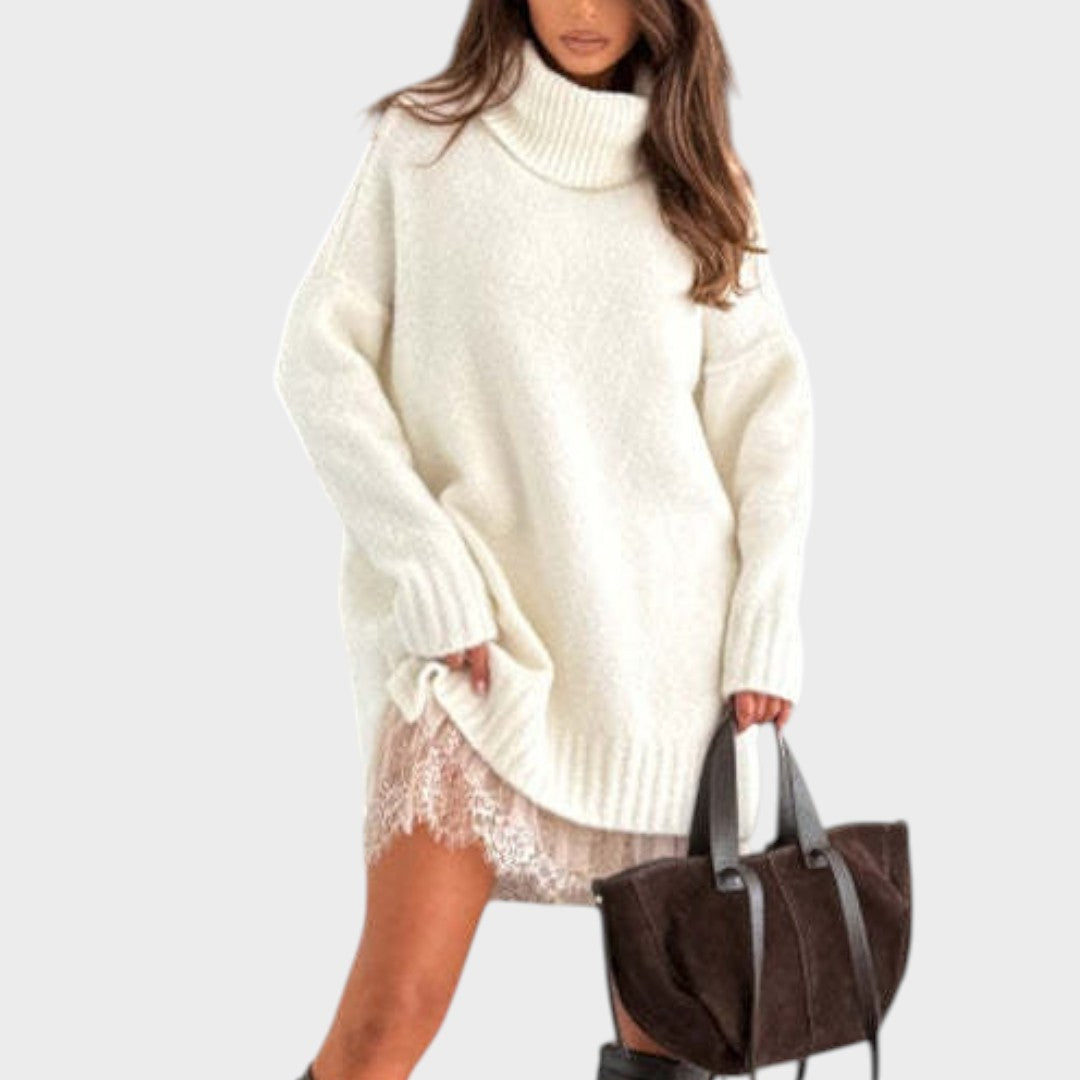 Elbrun | Oversized Rollkragen Strickkleid für Damen
