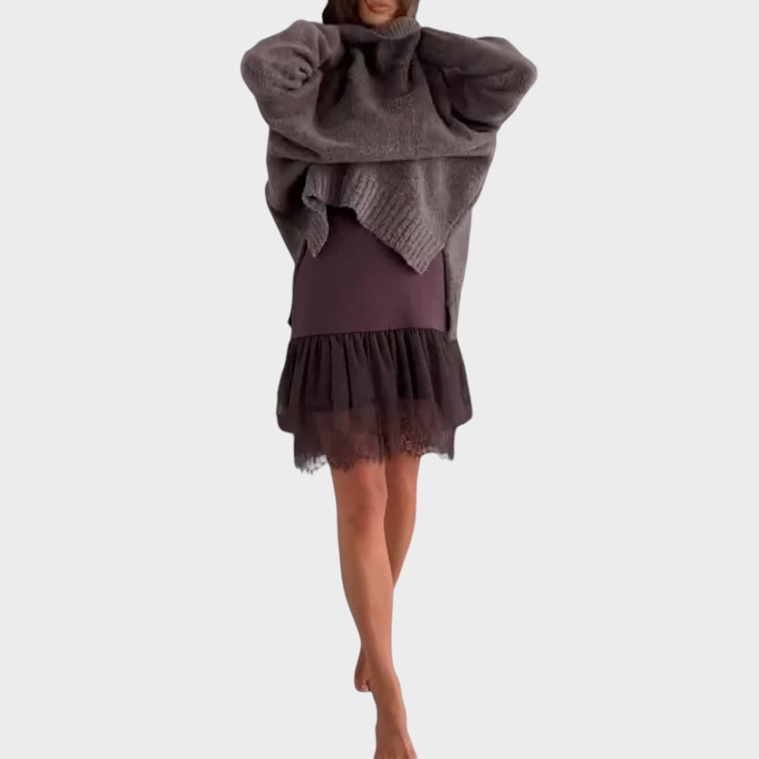 Elbrun | Oversized Rollkragen Strickkleid für Damen