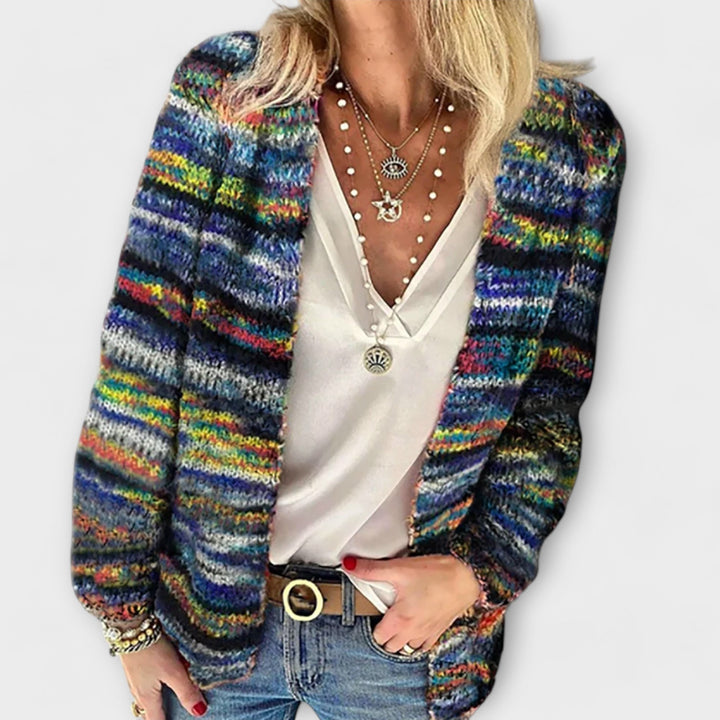 Eldwine | Damen Offene Bunte Strickjacke