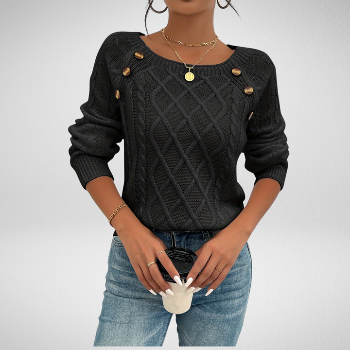 Elwina | Damen Pullover mit Zopfmuster