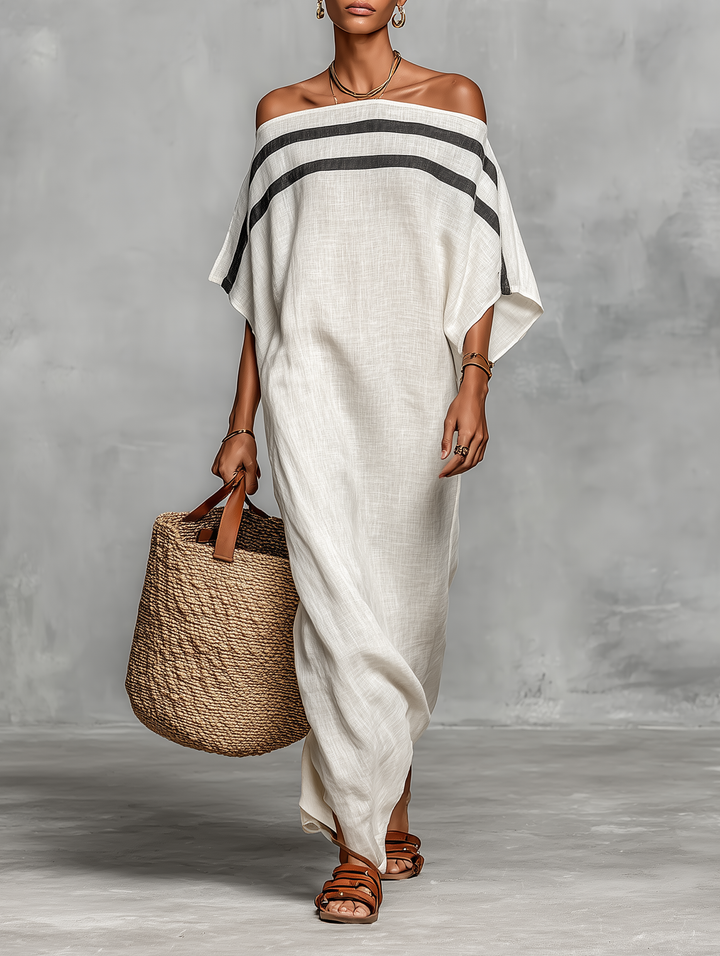 Rieke - Minimalistisch Leinen Maxi Kleid