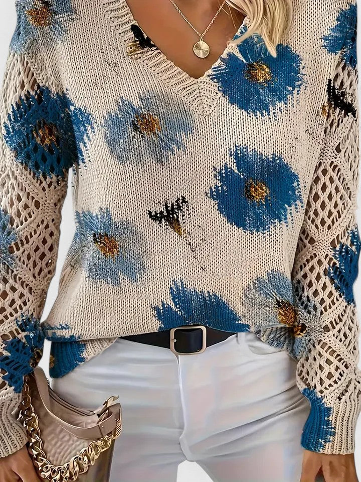 Beatrice - Geblümter Strickpullover