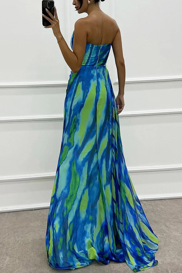Fenna - Lebendige Elegante Drapierte Kleid