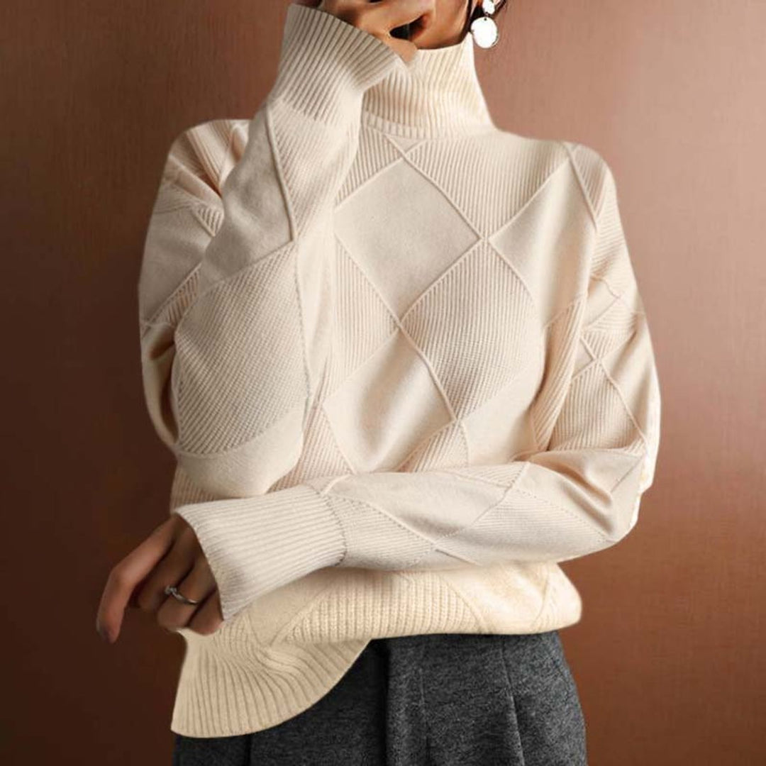 Analia | Stilvoller und bequemer Rollkragenpullover mit Rautendesign
