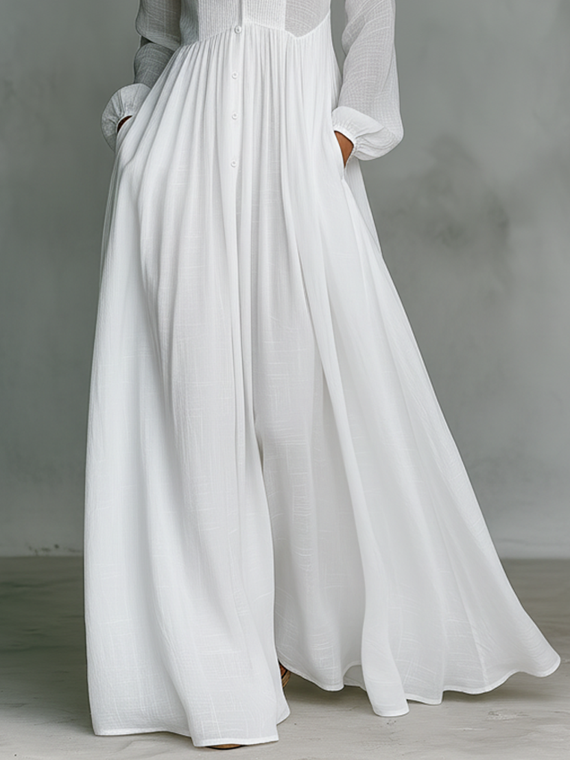 Antje - Patchwork Leinen Maxi Kleid