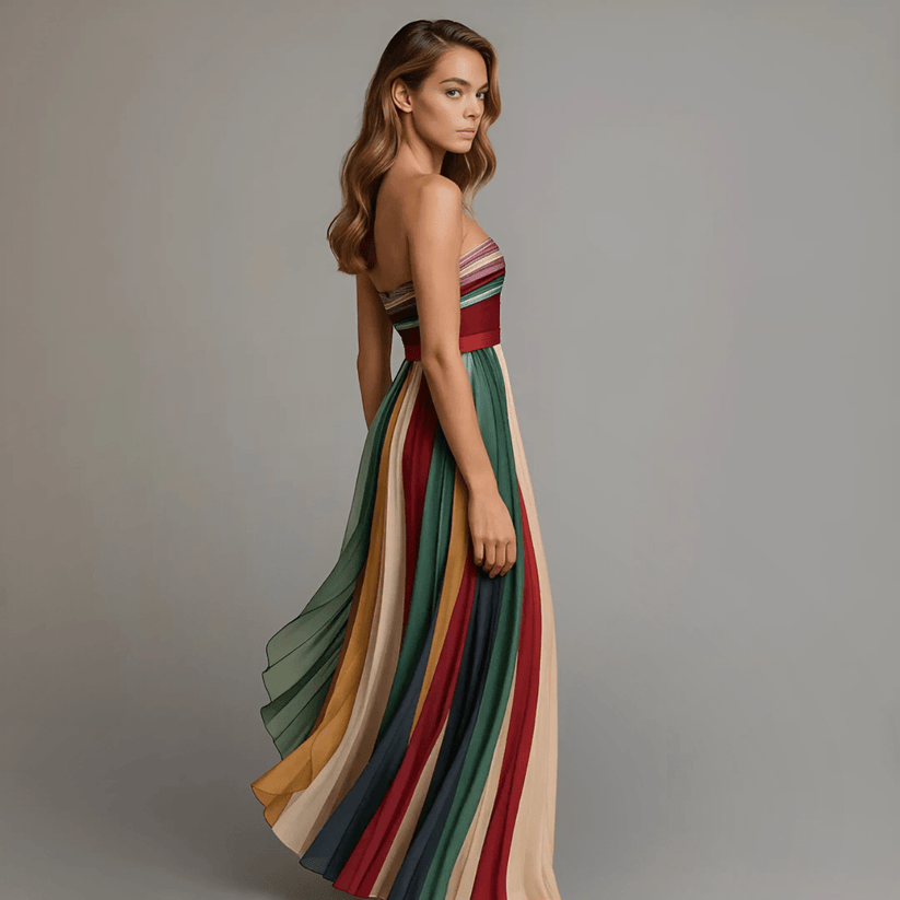 Selma - Langes Buntes Kleid ohne