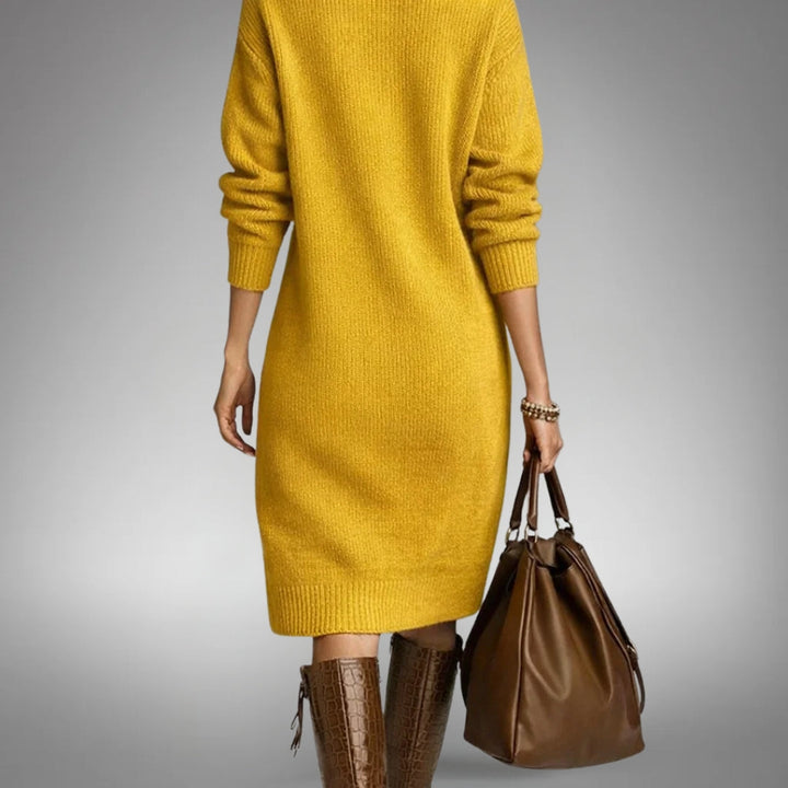Fjorika | Oversized Midi Strickkleid für Damen