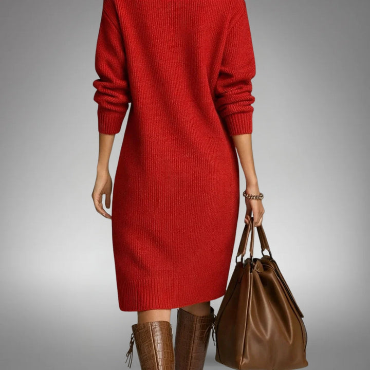 Fjorika | Oversized Midi Strickkleid für Damen