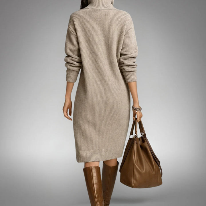 Fjorika | Oversized Midi Strickkleid für Damen