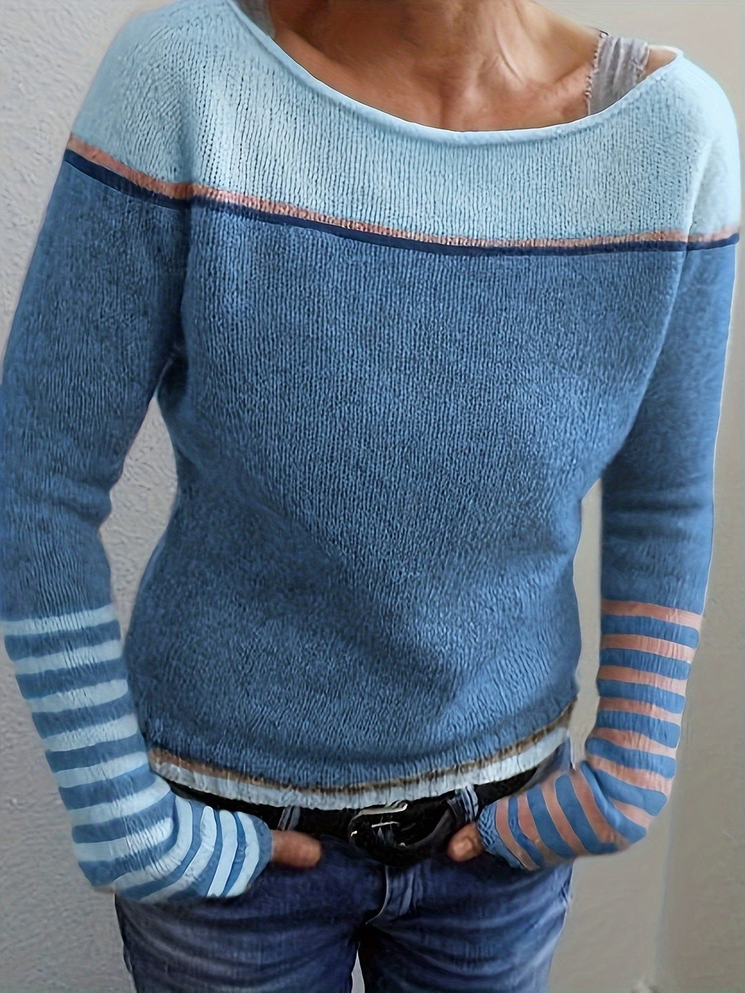 Gerhild | Damen Pullover mit gestreiftem Design