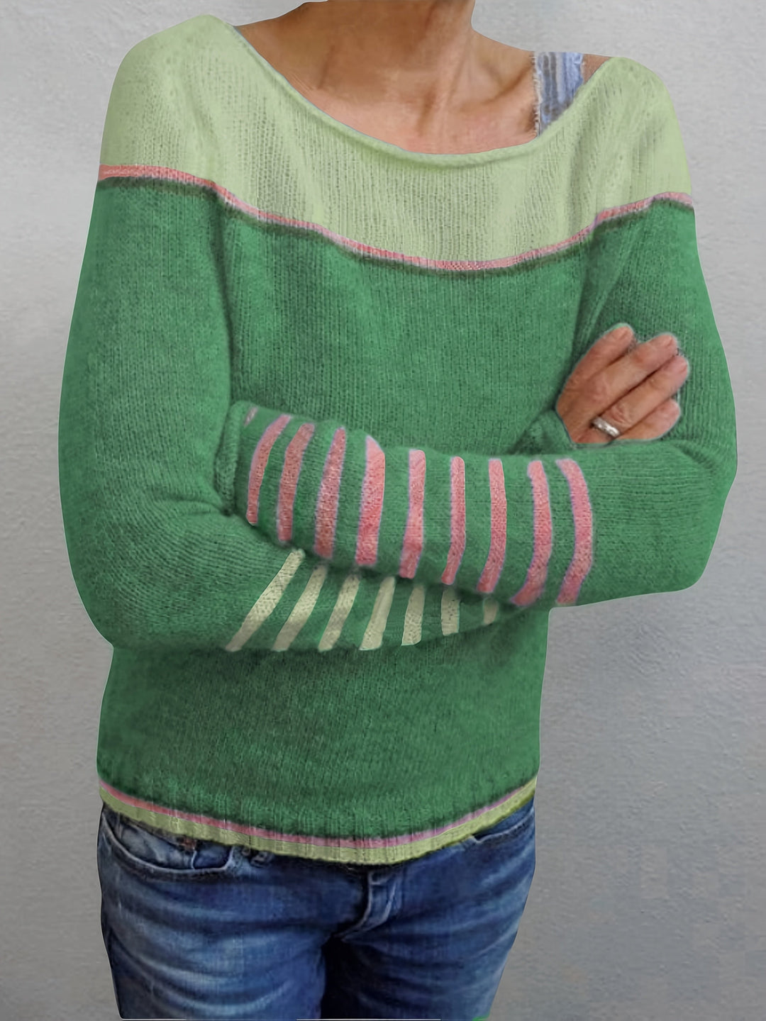 Gerhild | Damen Pullover mit gestreiftem Design