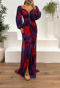 Maud - Langes Elegantes Plissee-Abendkleid