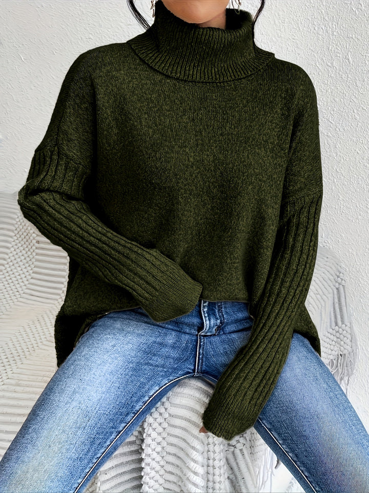 Hedrun | Oversized Damen Rollkragenpullover aus Strick