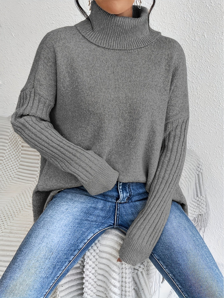 Hedrun | Oversized Damen Rollkragenpullover aus Strick