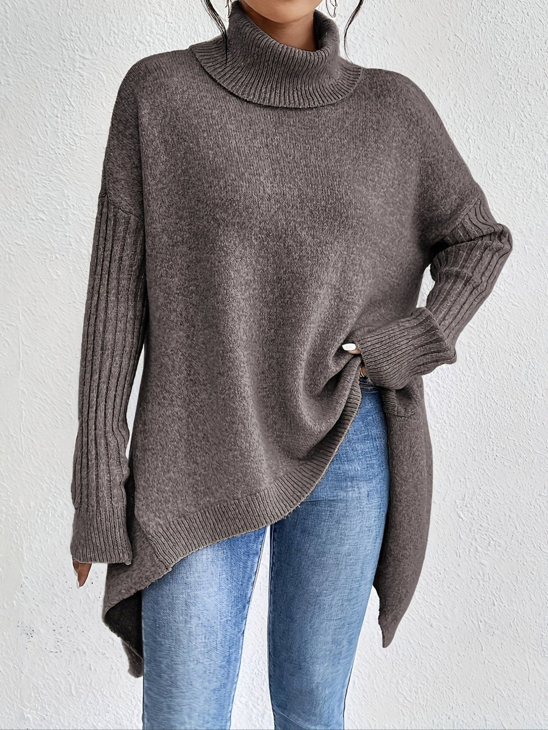 Hedrun | Oversized Damen Rollkragenpullover aus Strick