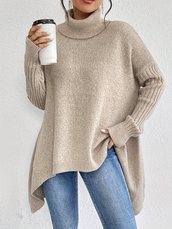 Hedrun | Oversized Damen Rollkragenpullover aus Strick