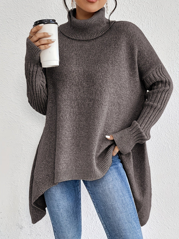 Hedrun | Oversized Damen Rollkragenpullover aus Strick