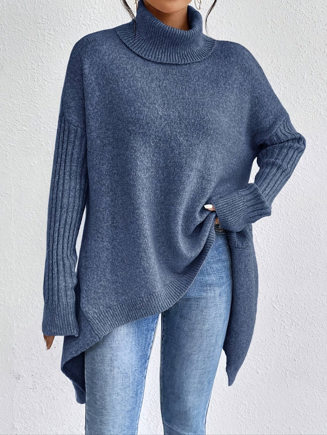 Hedrun | Oversized Damen Rollkragenpullover aus Strick