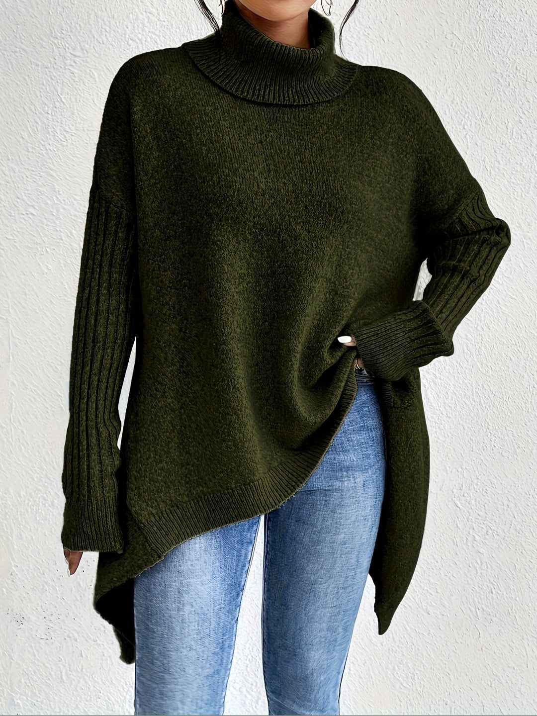 Hedrun | Oversized Damen Rollkragenpullover aus Strick