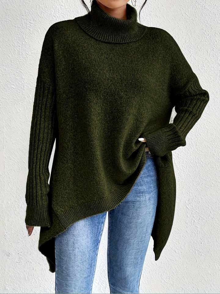 Hedrun | Oversized Damen Rollkragenpullover aus Strick