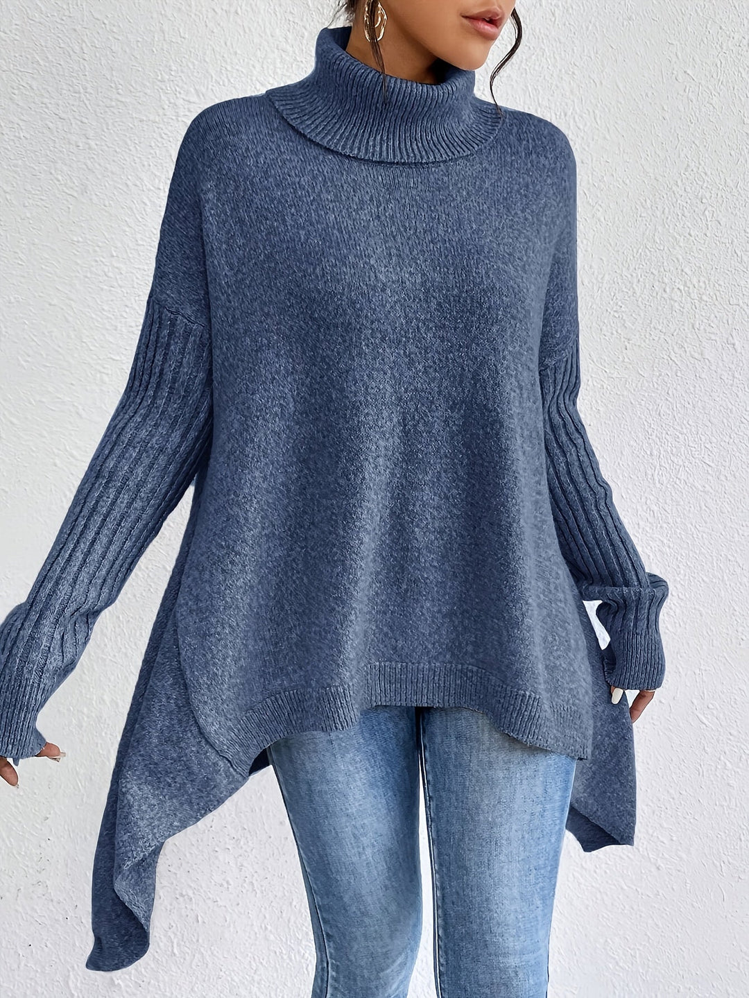 Hedrun | Oversized Damen Rollkragenpullover aus Strick