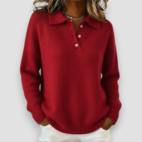 Ingrun | Damen Pullover mit Polokragen aus Strick