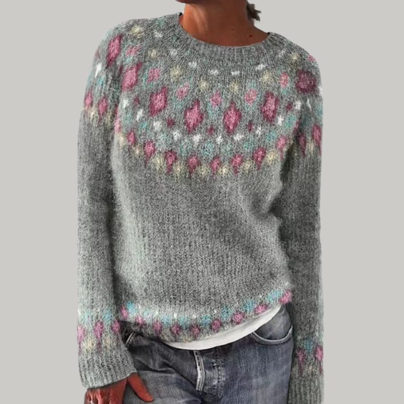 Irmela | Damen Strickpullover mit Nordischem Design