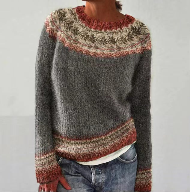 Irmela | Damen Strickpullover mit Nordischem Design