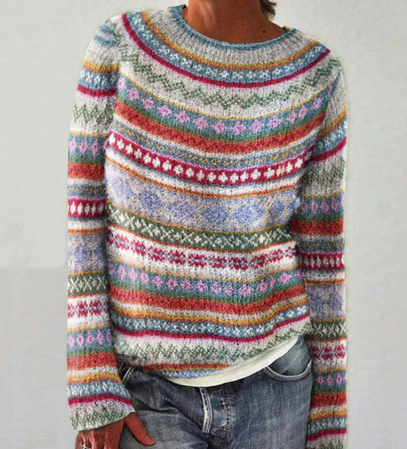 Irmela | Damen Strickpullover mit Nordischem Design