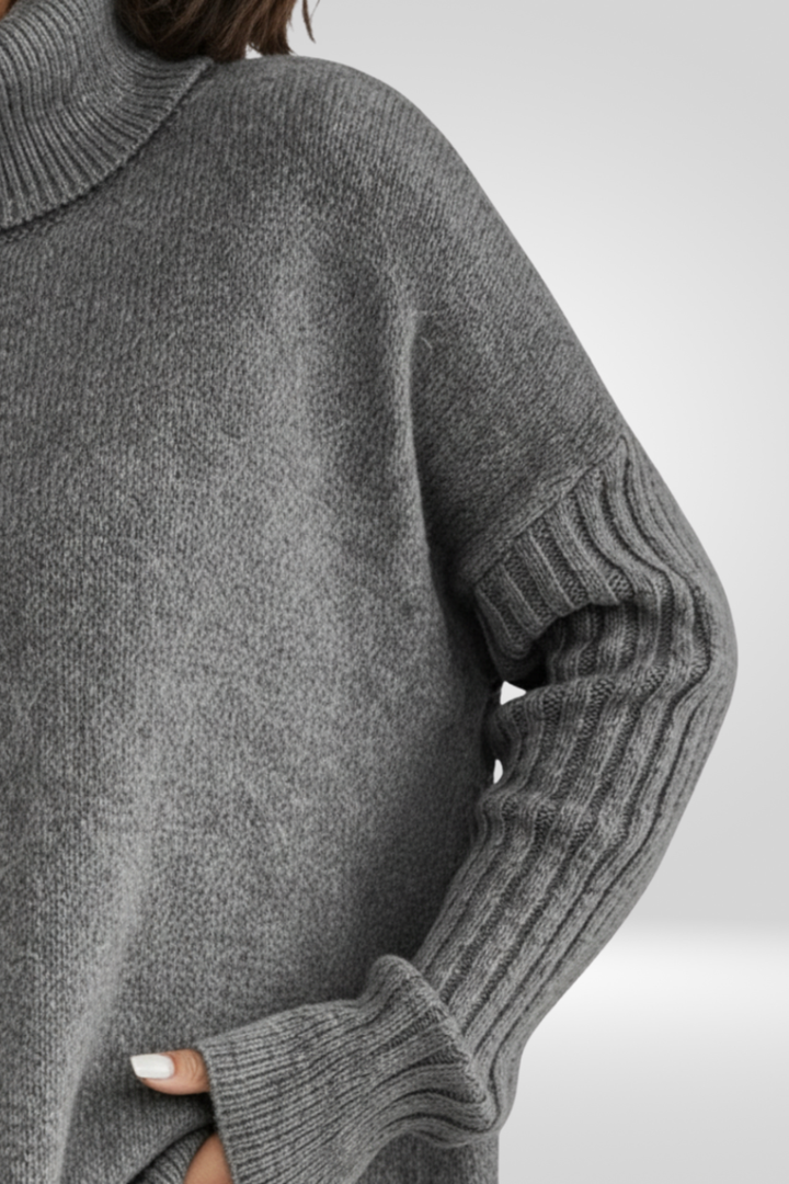 Irmtraud | Damen Oversized Rollkragen Strickpullover