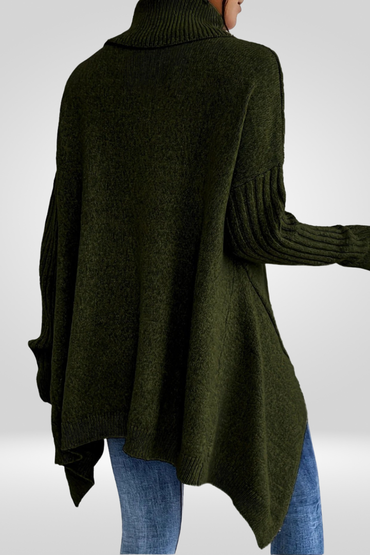 Irmtraud | Damen Oversized Rollkragen Strickpullover