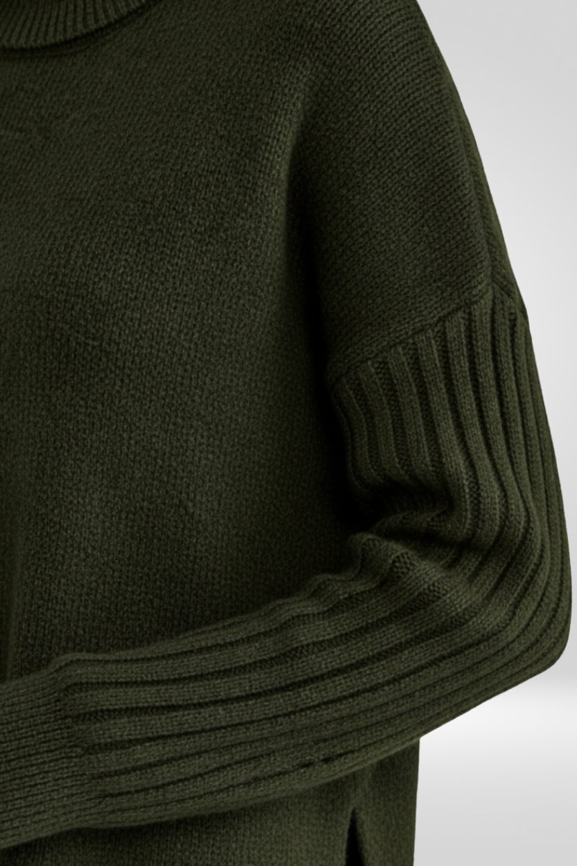 Irmtraud | Damen Oversized Rollkragen Strickpullover
