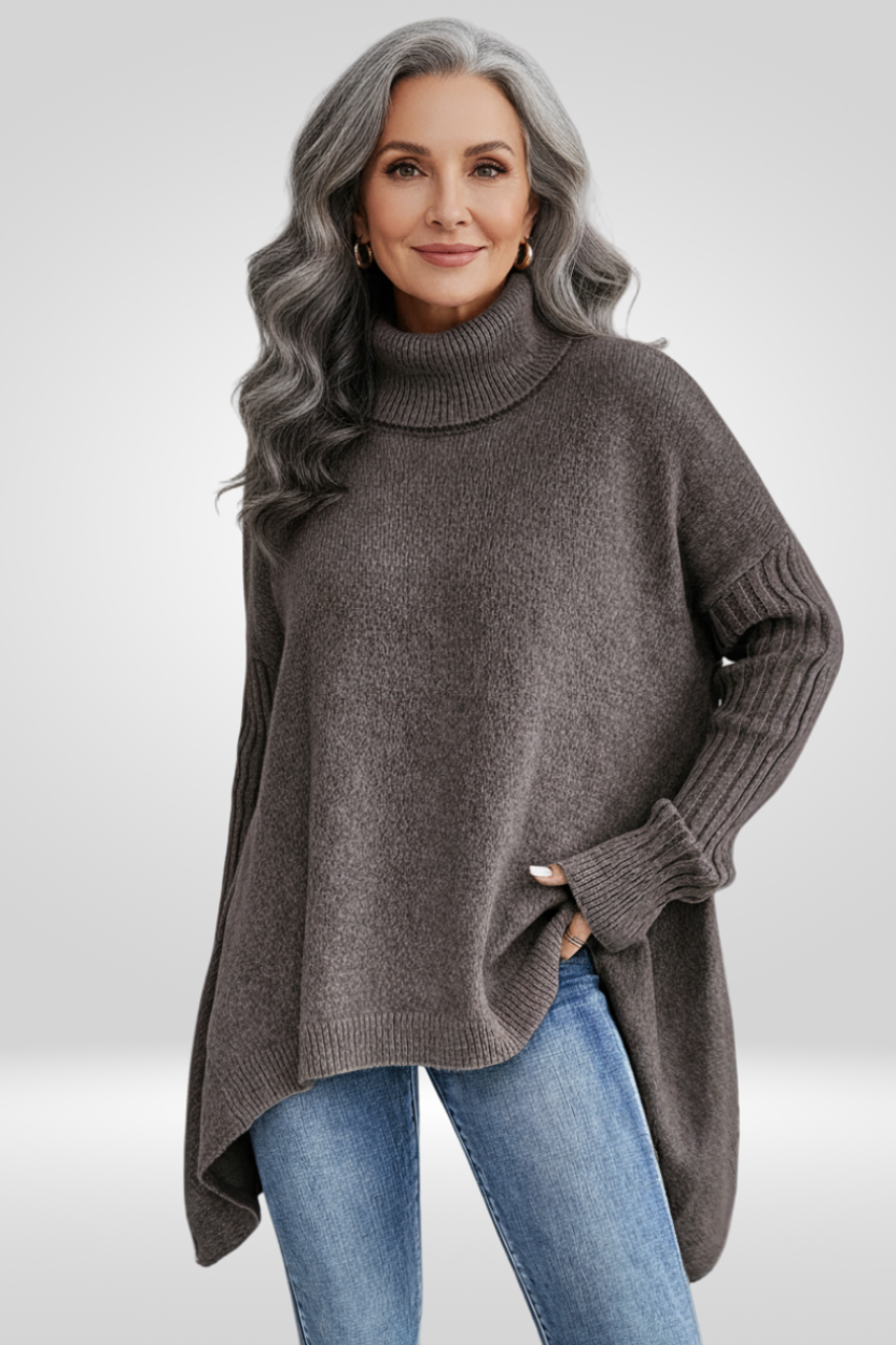 Irmtraud | Damen Oversized Rollkragen Strickpullover