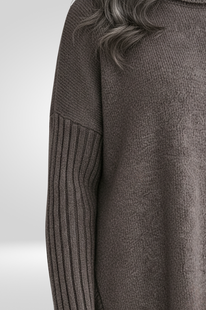 Irmtraud | Damen Oversized Rollkragen Strickpullover