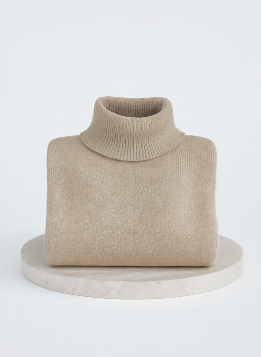 Irmtraud | Damen Oversized Rollkragen Strickpullover