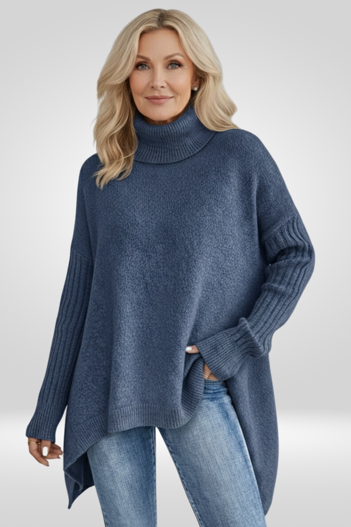 Irmtraud | Damen Oversized Rollkragen Strickpullover