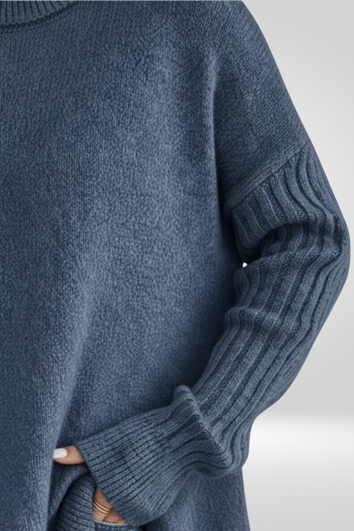 Irmtraud | Damen Oversized Rollkragen Strickpullover