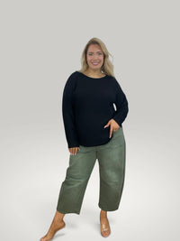 Hedwig - Damen Strickpullover mit Vokuhila-Saum