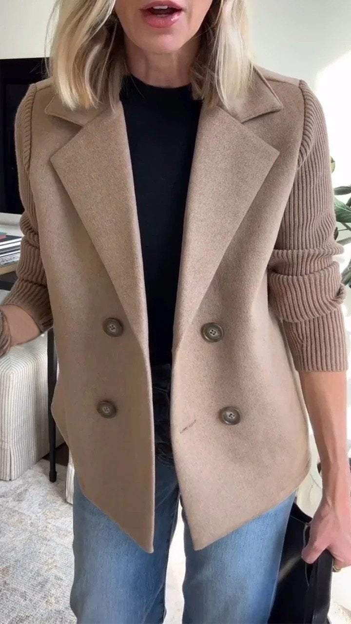 Olivia - Doppelreihiger Strickblazer
