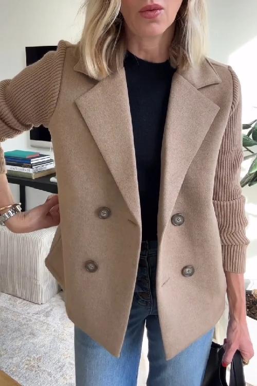 Olivia - Doppelreihiger Strickblazer
