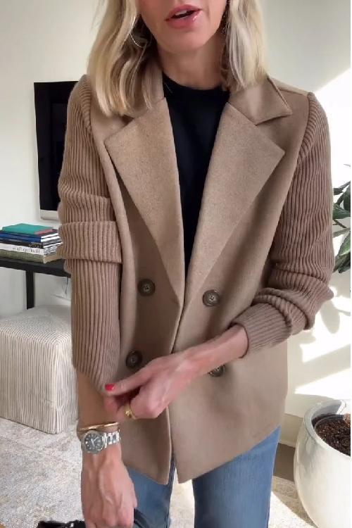 Olivia - Doppelreihiger Strickblazer